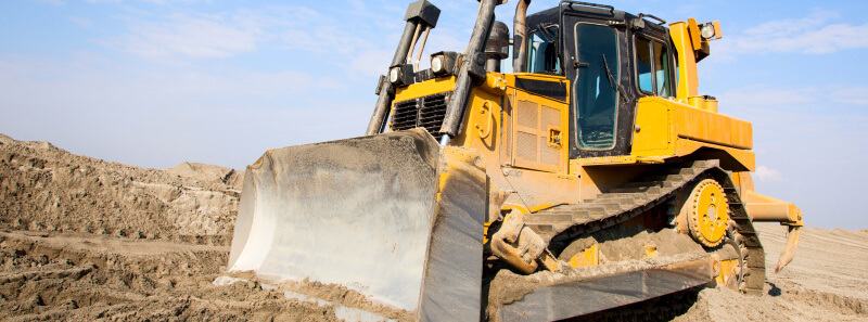 Mini Excavator with Bucket Attachment